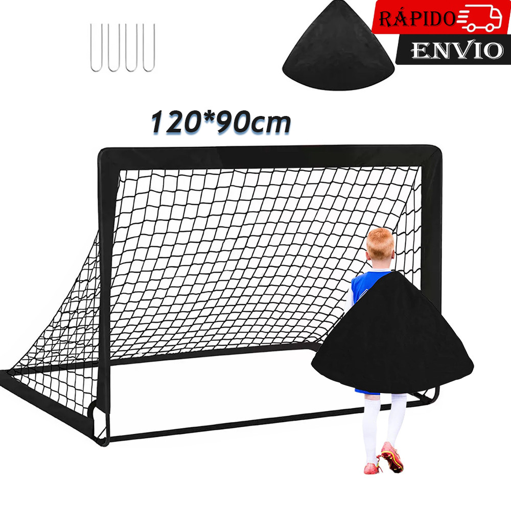 Preto Gols De Futebol Infantis Portáteis De Tamanho Para Quintal, Gols De Futebol Internos E Externos 120*90cm