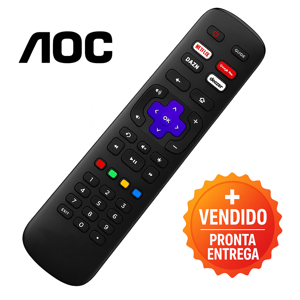 Controle Remoto de Substituição Compatível Smart Tv Led AOC Roku Leve Resistente e Prático em Oferta na Shopee