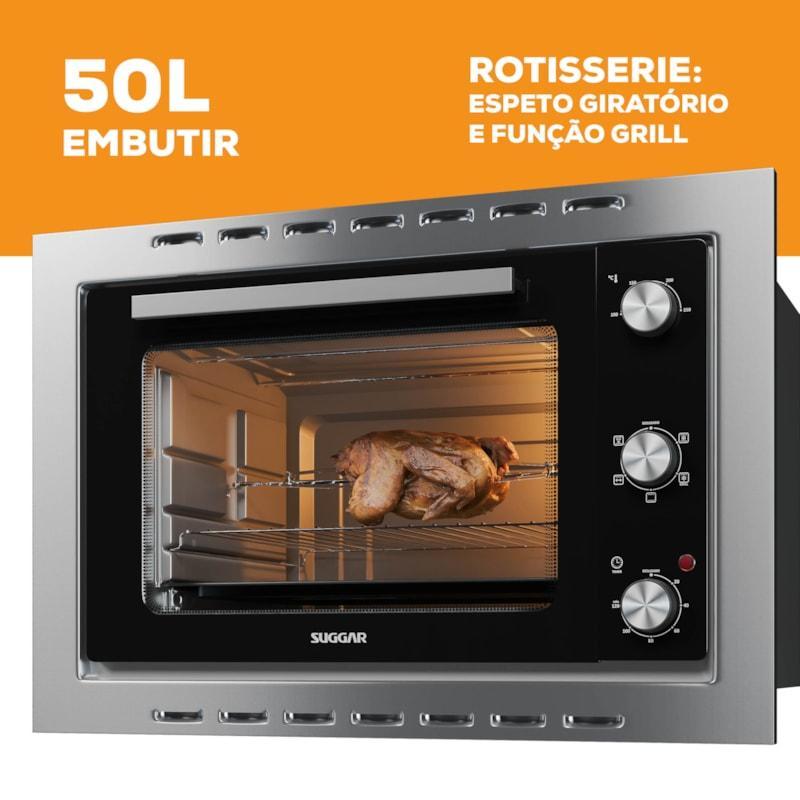 Forno Elétrico de Embutir 50 Litros Inox Suggar em Oferta na Shopee