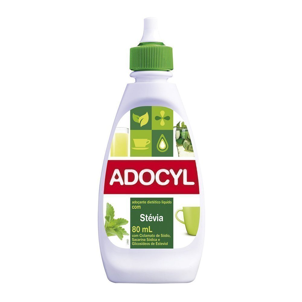 Adoçante Adocyl Líquido Stevia 80ml em Oferta na Shopee