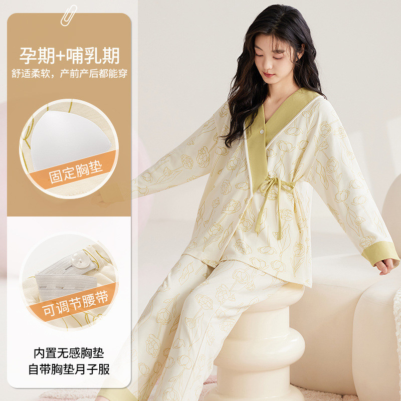 Xiyue atacado primavera outono estilo manga comprida imitação de algodão estilo quimono roupas de confinamento com almof