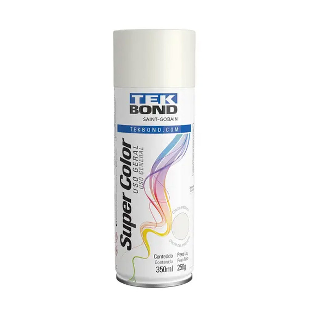 Tinta spray aerossol Super Color Branco brilhante 350ml Tekbond em Oferta na Shopee