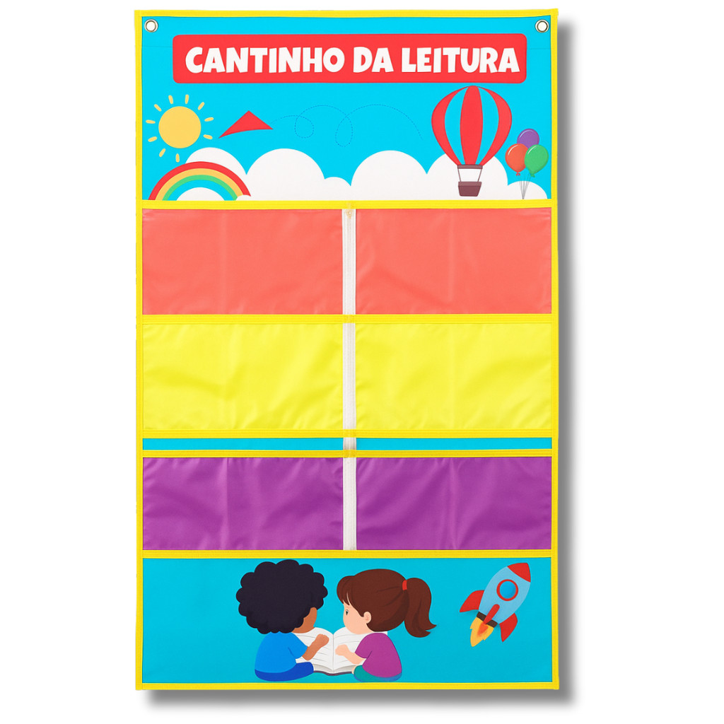 Cantinho da Leitura 6 Bolsos Grandes - Escolar - Professor em Oferta na Shopee