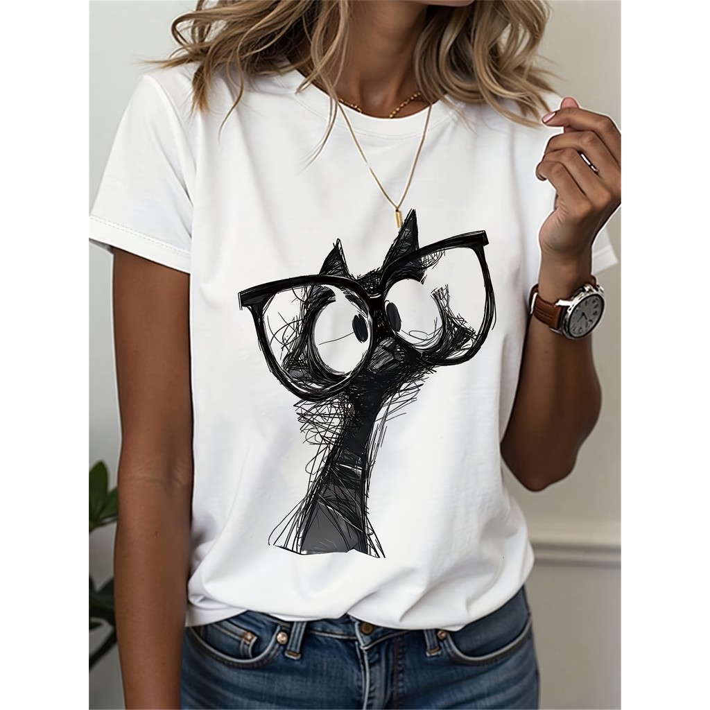 Camiseta Camisa Gato De Oculos Birutinha 100 % ALGODÃO Premium ENVIO IMEDIATO MEGA OFERTA