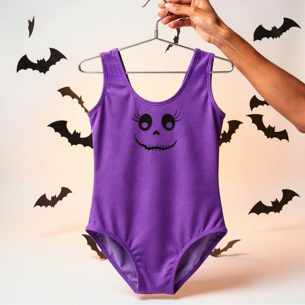 Body Suplex infantil Menina Halloween Caveira Mexicana Regata