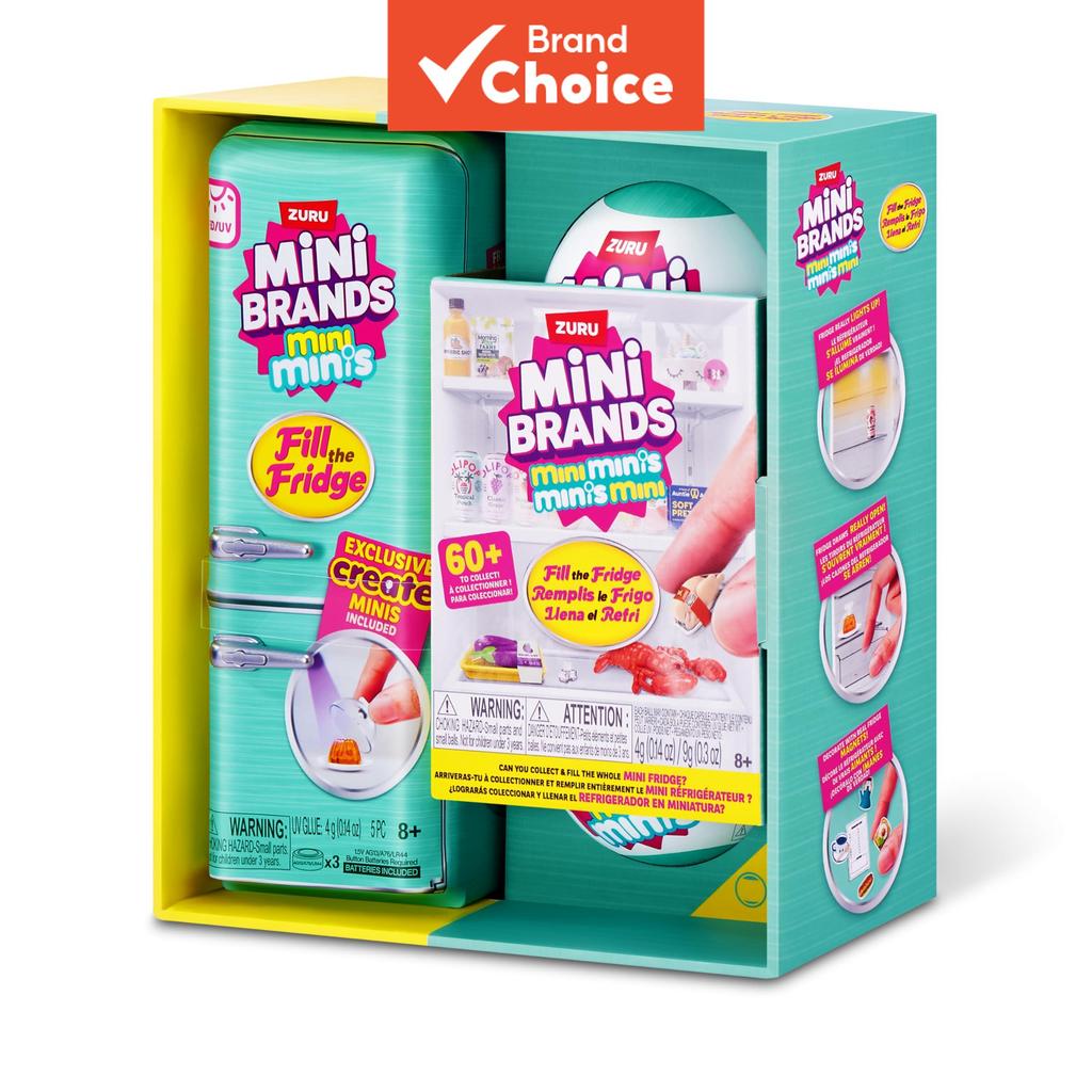 Zuru -- Conjunto de Brinquedo Mini Geladeira Oficial Mini Brands com 2 Cápsulas