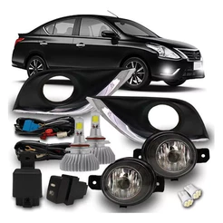 Kit Farol Milha Nissan Versa 2015 2016 2017 2018 + Super Led H11