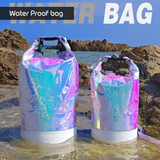 Laser colorido sinfonia balde à prova dwaterproof água saco natação grande única mochila ao ar livre mergulho praia Raft