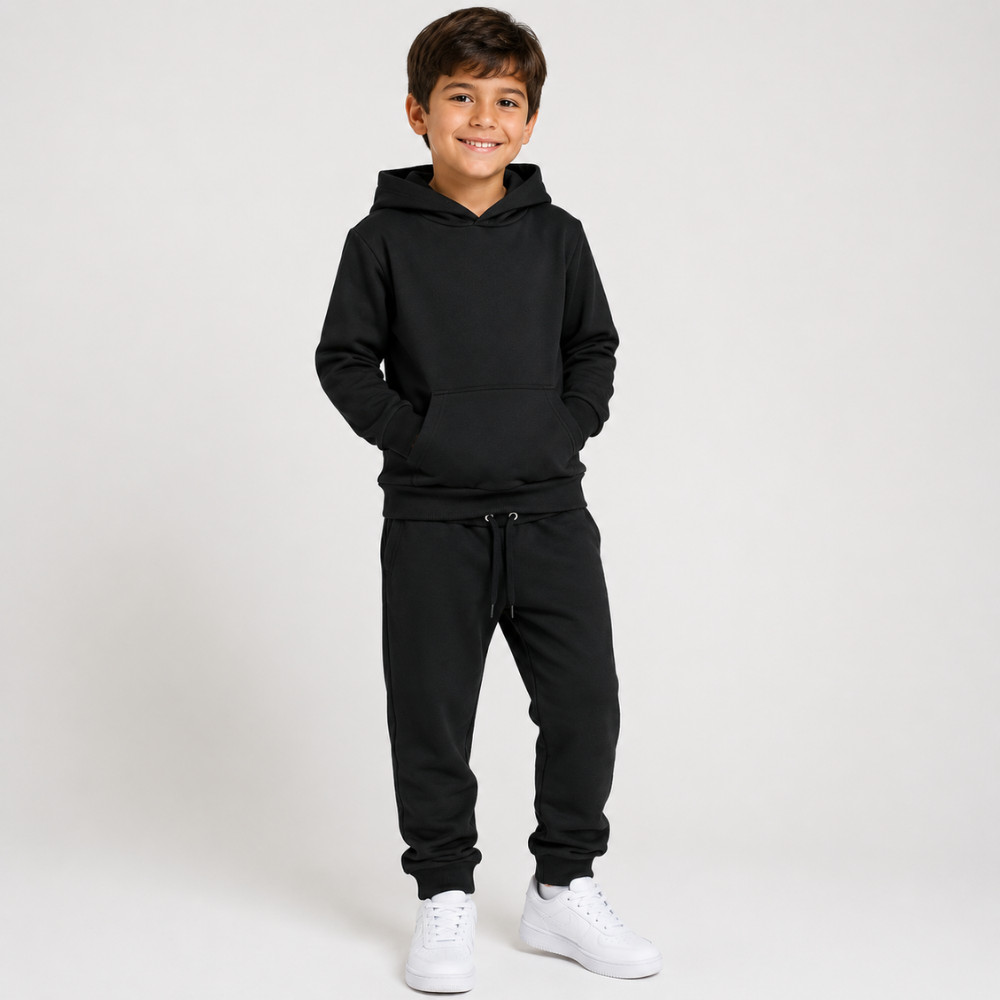 Conjunto Infantil Moletom Canguru com Capuz Menino Menina Premium Agasalho de Frio Infantil Calça e Blusa