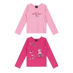 Kit de Blusas para Menina em Cotton Guloseima