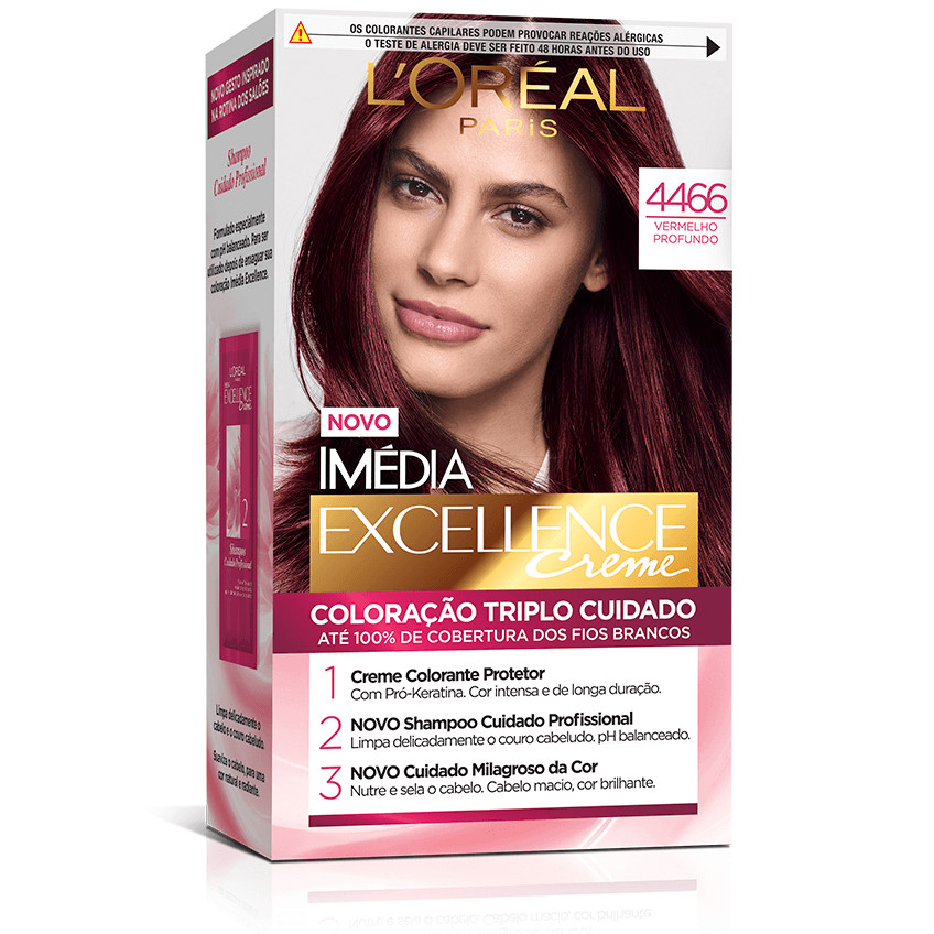 Kit Tintura Imédia Excellence L'Oréal Vermelho Profundo 4466