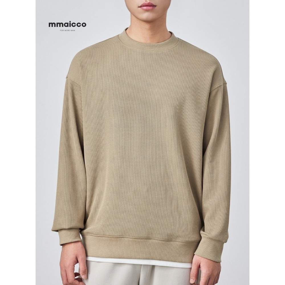 Momaike moletom masculino com textura Waffle 2025 primavera novo estilo falso de duas peças solto jaqueta superior mascu