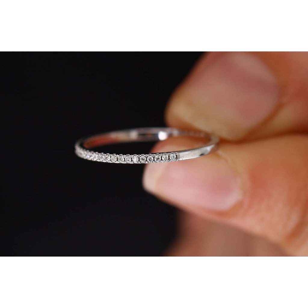 Estilo coreano única fileira anel de diamante feminino Micro-conjunto moda cheio de diamante anel fino ins Design anel