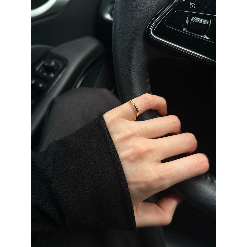 Anel fino de diamante único anel de cauda mindinho feminino masculino 18k ouro rosa anel liso fechado único anel liso nã