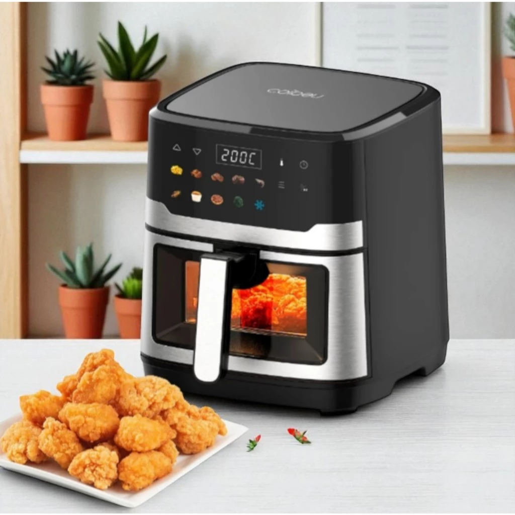 Air Fryer Elétrica 6,5l Fritadeira Elétrica Multifuncional Inox 110v Tela Inteligente Sem Óleo Forno Elétrico