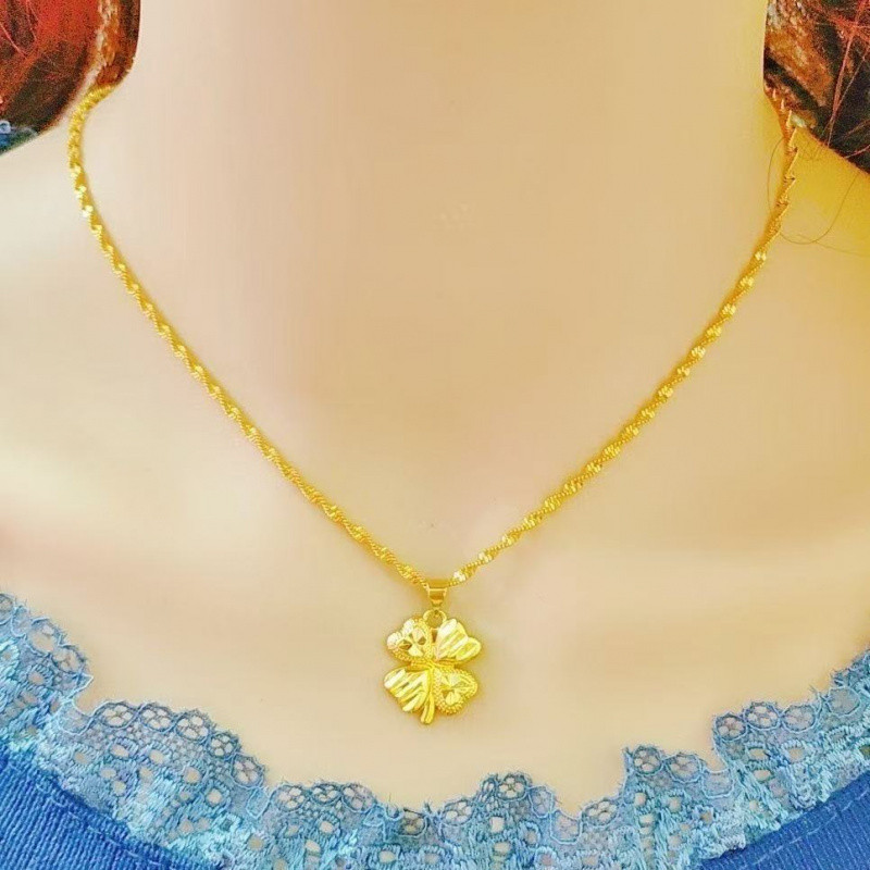 Autêntico 24 vietnã areia ouro colar senhoras 24 areia ouro amor pingente colar 18 areia ouro estilo único presentes na 