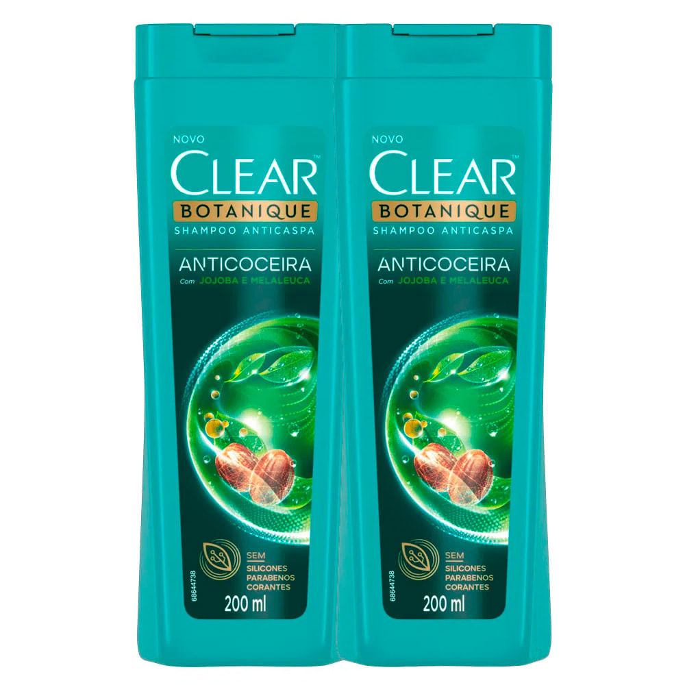 Kit 2 Shampoo Anticaspa Clear Botanique Anticoceira 200ml