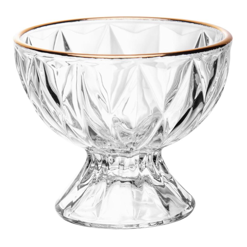Taça para Sobremesa Diamond Fio de Ouro 120ml Cristal Lyor