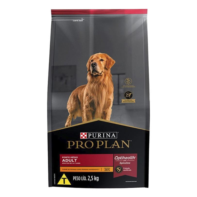 Ração Purina Pro Plan Cães Adultos Raças Médias - 2.5 Kg