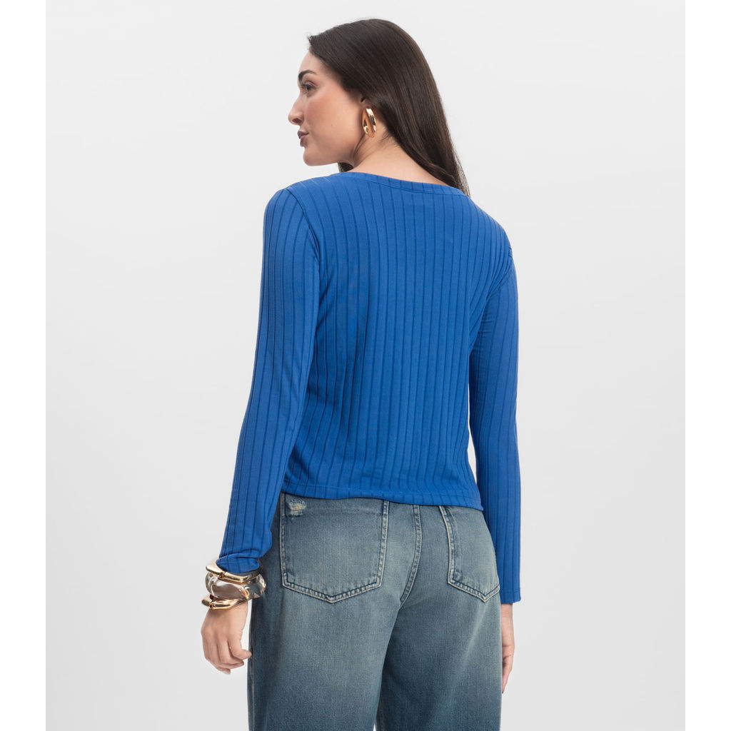Blusa Manga Longa Infinita Cor Azul