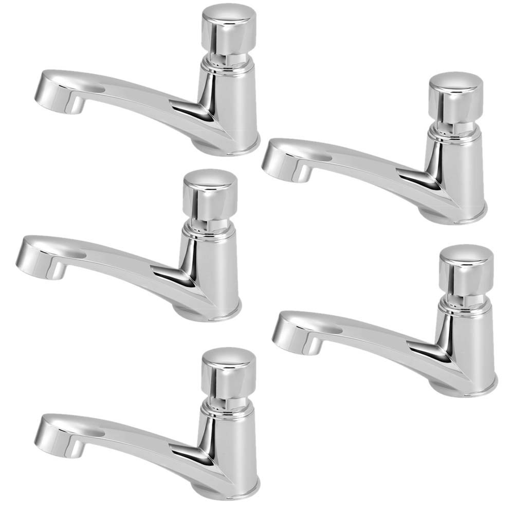 Kit 5 Torneiras Automática Banheiro Lavatório Com Temporizador Completo