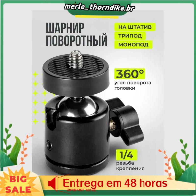 Suporte De Tripé De Cabeça Esférica Giratório Ajustável Para Câmeras Luzes De Anel Compacto E Adaptador De Câmera Fotogr