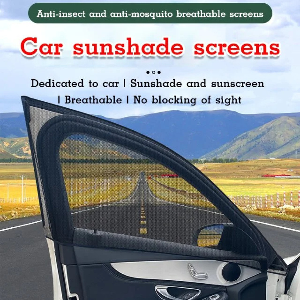 [Verão Sem Mosquitos] Cortina Para Janela De Carro/Proteção Solar/Automóvel/Anti-Mosquitos