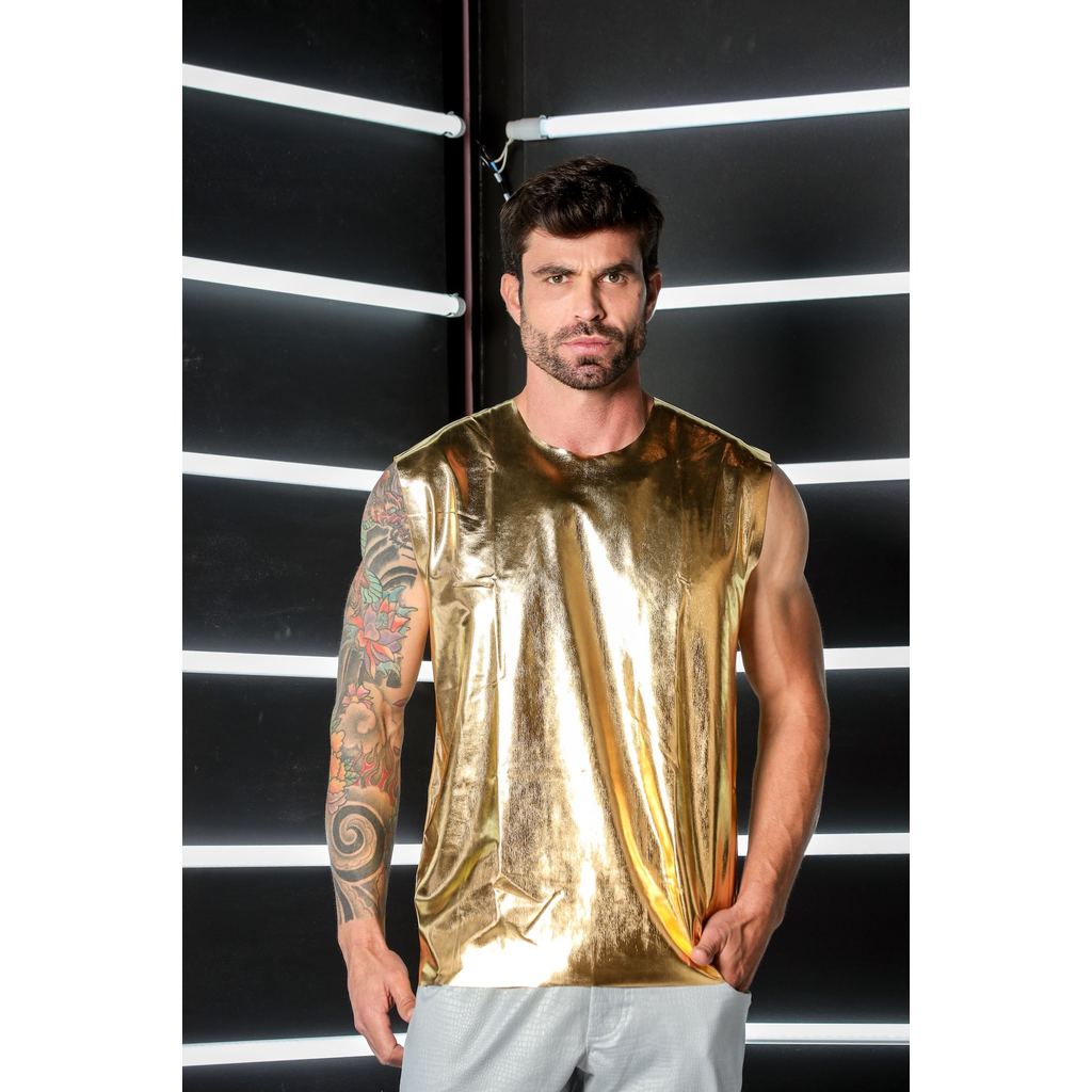 Regata Masculina Machão Metalizada Moda Masculina Verão Casual Leve Confortável