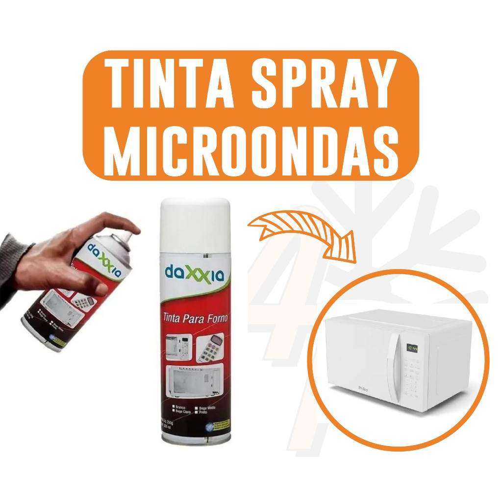 Tinta Spray Para Forno Microondas Geladeira Frigobar Pintura Interior E Exterior 300ml Alta temperatura Branco