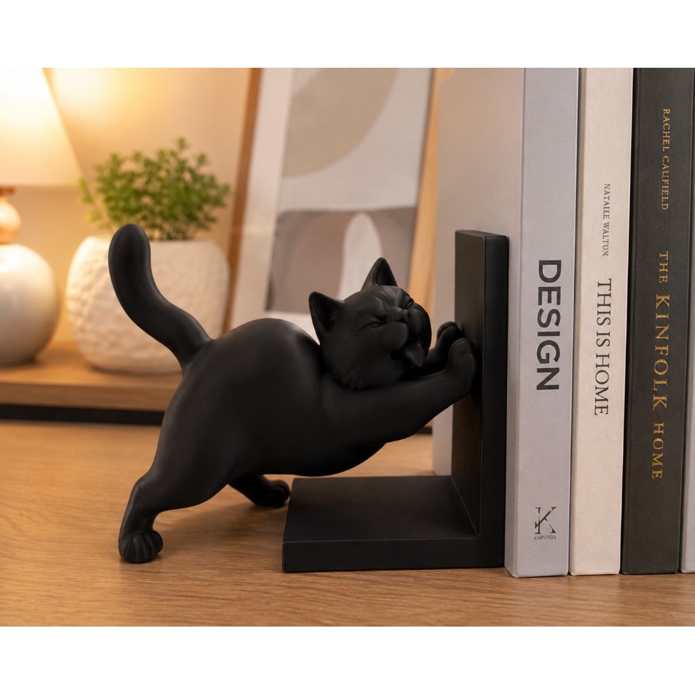 Suporte Aparador de Livros Gato Decorativo Premium