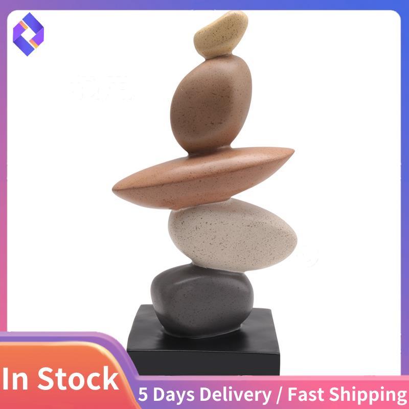 Escultura De Pedras Empilhadas De Resina Moderna-Arte Abstrata De Rocha Balanceada Para Vários Tipos De Sala , Destaque