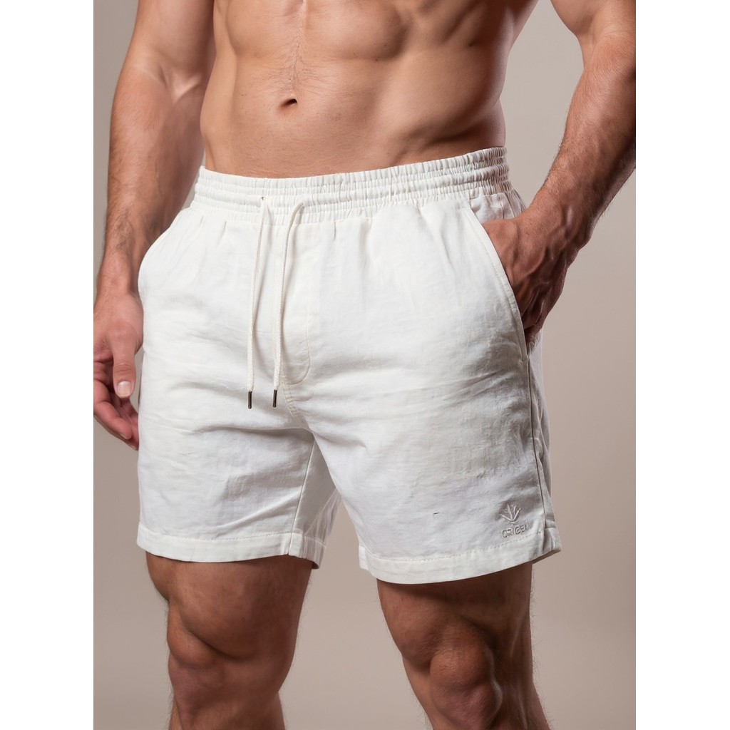 Kit 2 Bermudas Masculinas Linho Elastano Praiana Confortável Verão — Mundo elegante shopp