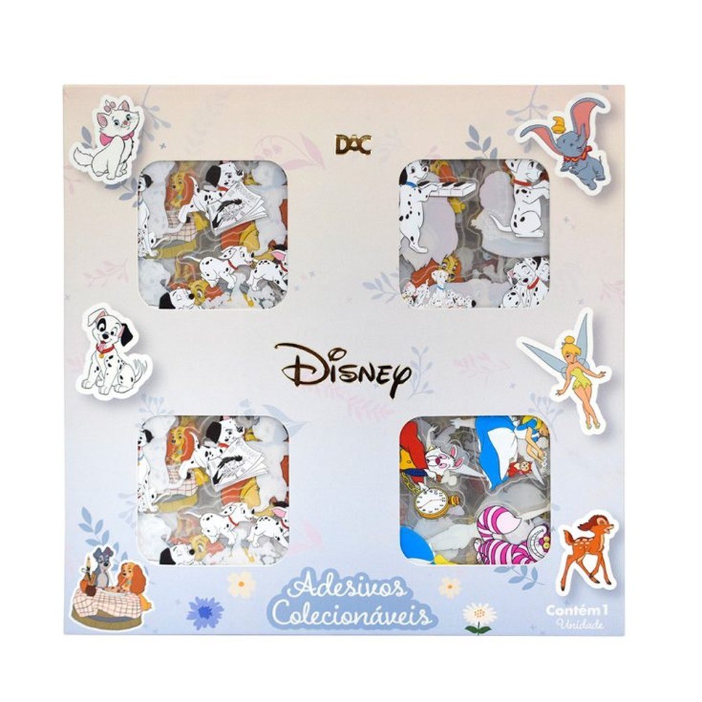 Caixa Adesivos Colecionáveis + 90 Und Disney Clássicos - DAC
