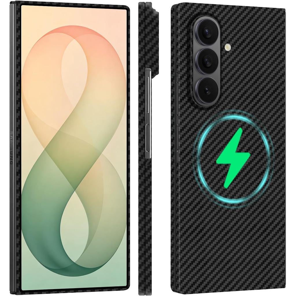 Capa Magnética Fina De Fibra De Carbono Projetada Para Samsung Galaxy Z Fold 8 U