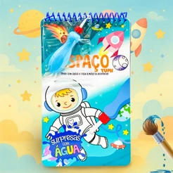 Livro Infantil Desenhos Espaço Universo Planetas Pinta Com Água Capa Dura Agua book Aquabook