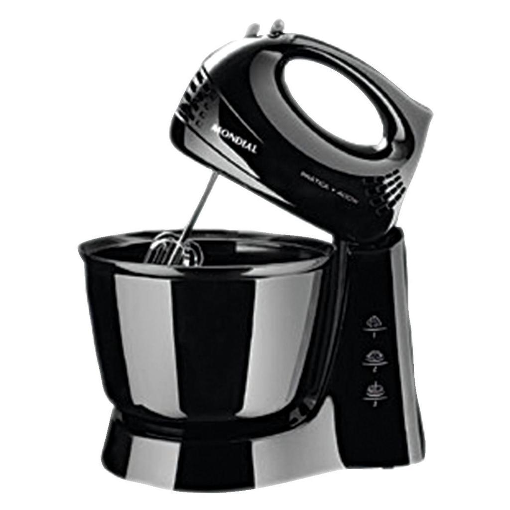 Batedeira de Mesa Mondial Pratica B44B 400W 3 Velocidades Preta 220V