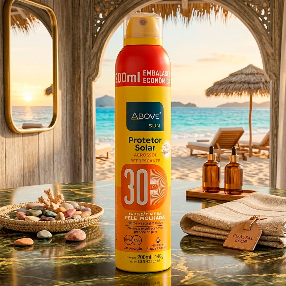 Protetor Solar Above Sun Aerossol Refrescante FPS 30 200ml Embalagem Econômica — imagem 2 de 2