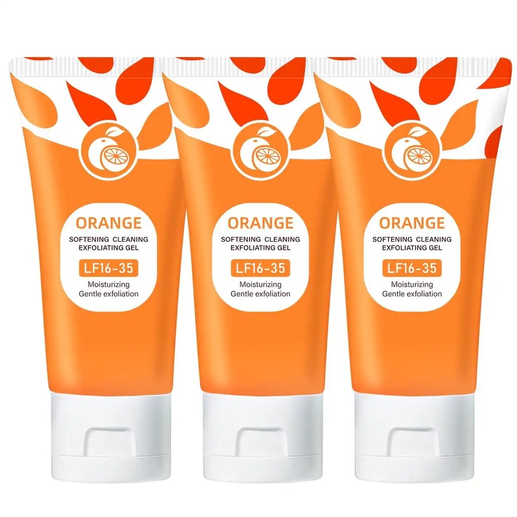Gel Esfoliante Transparente com Aroma de Laranja LF16-35 - Esfoliação Suave para Rosto e Corpo, Limpeza Profunda, Nutrit