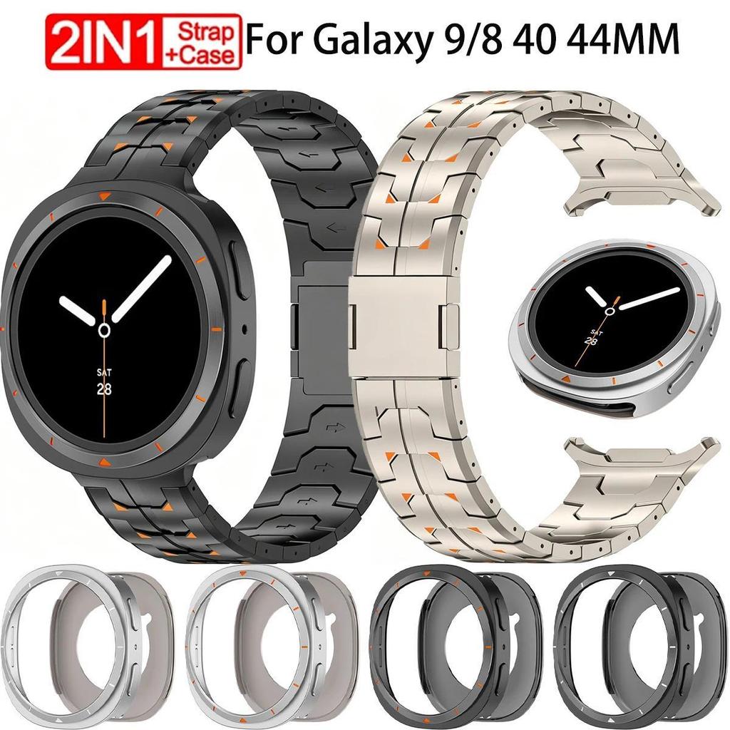 Caso De Metal De Luxo + Alça Para Samsung Galaxy Watch 9 40 44mm Capa Protetora 