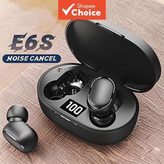 E6S Cor Preta Fones De Ouvido Sem Fio TWS Bluetooth Com Microfone Estéreo Som Cancelament…