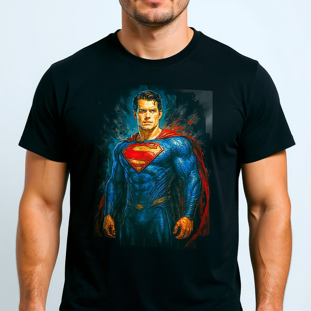 Camiseta Super-Man | Estilo Clássico Masculina | Estampa Inspirada em Herói Icônico | 100% Algodão | Adulto e Infantil
