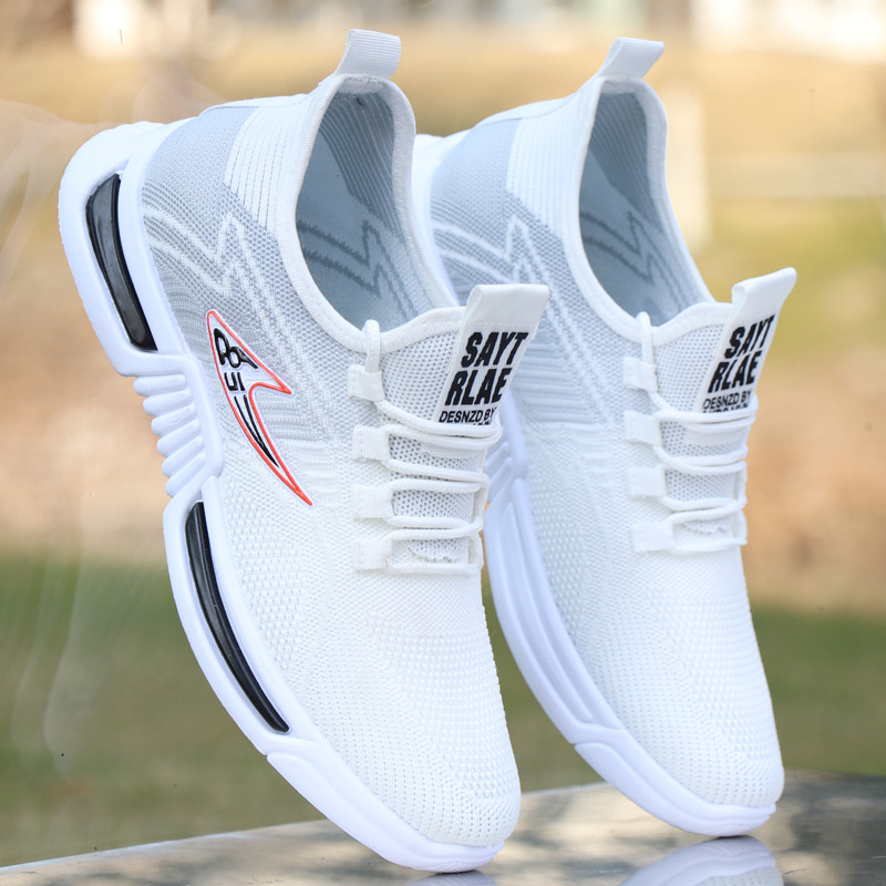 Sapatos de rede de verão masculinos na moda All-Match respirável sapatos esportivos masculinos sapatos brancos de sola m