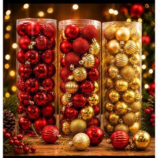 Kit 45 Bolas de Natal Bolinhas Decoração Árvore Enfeites Natalina Pendentes Premium