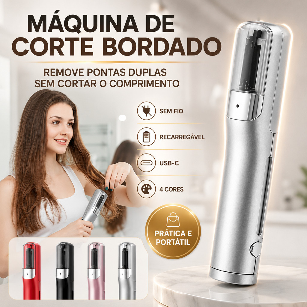 Máquina Automática para Remover Pontas Duplas e Fazer Corte Bordado
