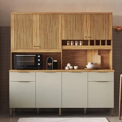 Cozinha Compacta Concord 8 Portas 2 Gavetas 100% Mdf - Rio Doce