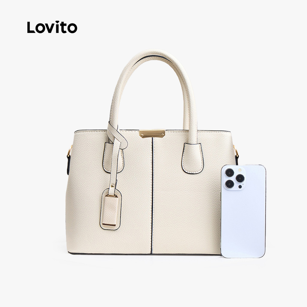 Lovito Cinza Elegante Bolsa avançada de grande capacidade com temperamento e textura para mulheres LFAR6088 · foto 2