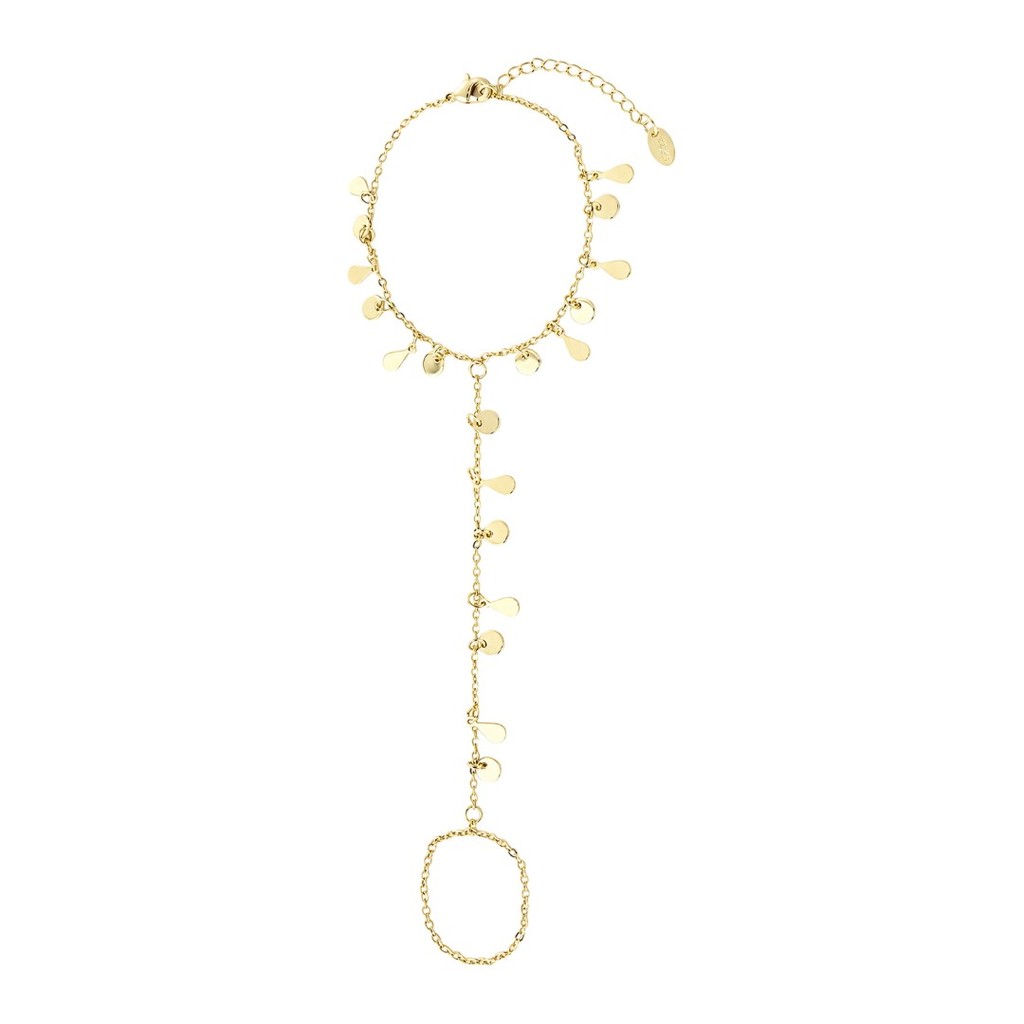 PULSEIRA DE MÃO ALICE GOTINHAS FOLHEADA DA OURO 18K PIUKA