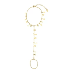 PULSEIRA DE MÃO ALICE GOTINHAS FOLHEADA A OURO 18K PIUKA
