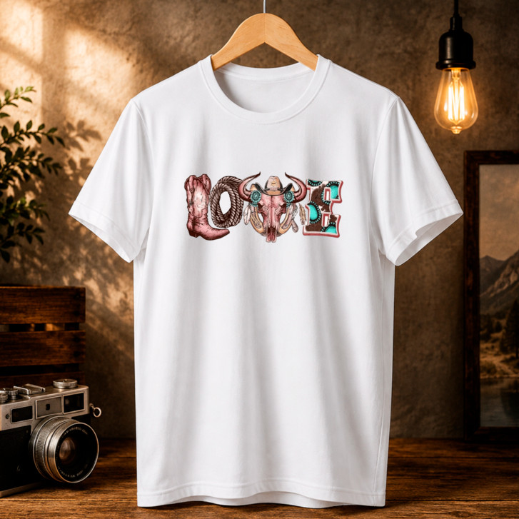 Camiseta Country Love Feminina Masculina Unissex Rodeio Sertanejo Agro Super Oferta do Dia com Preço Baixo e Estoque