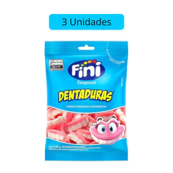 Kit 3 Pacotes de Balas de Gelatina Dentaduras 80g Fini